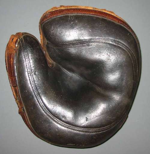 Early 1900's Hook & Eye Back Catchers Mitt Front